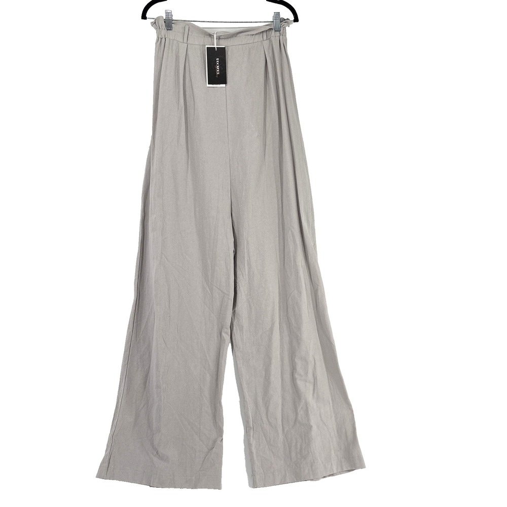 Uoozee Pants Gray High Rise Wide Leg Casual Trousers Womens Medium NWT